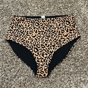Coral Reef reversible highwasited swim bottoms